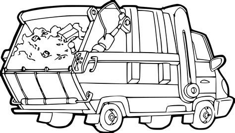 Coloriage Camion Poubelle à Imprimer