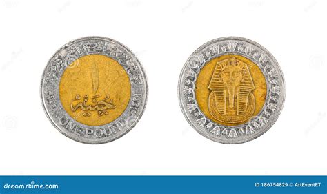 Coin one pound. Egypt stock image. Image of arms, arabic - 186754829