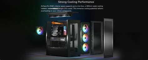 COUGAR Airface Pro RGB Black Mid Tower Gaming Case, 390mm GPU supported ...