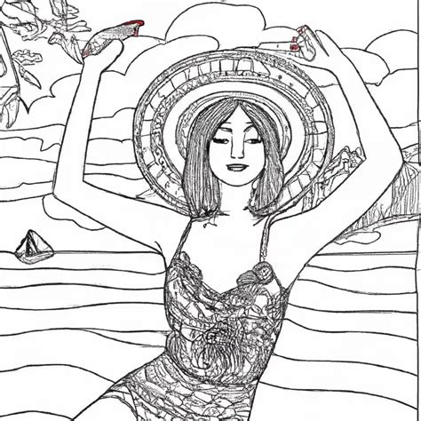 Mulher Na Praia Desenho - 5