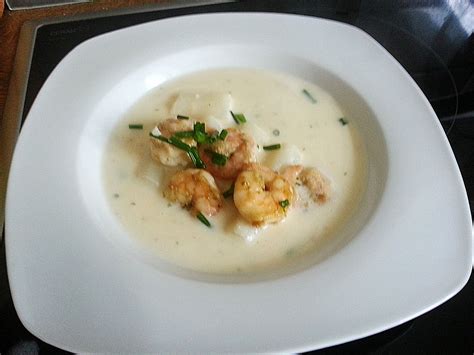 Spargelcremesuppe Mit Garnelen Von Miguan Chefkoch De