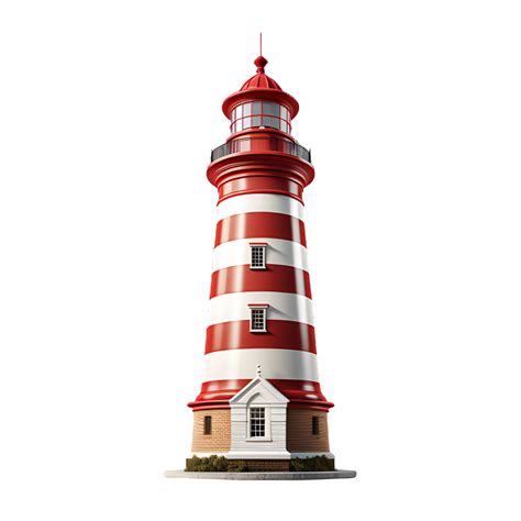 lighthouse isolated on transparent background ,red and white striped ...