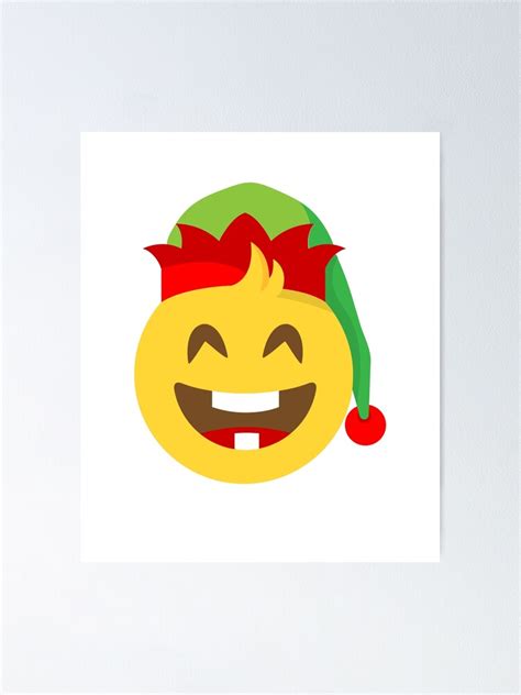 Laughing Elf Christmas Emoji Poster By Kara515 Redbubble