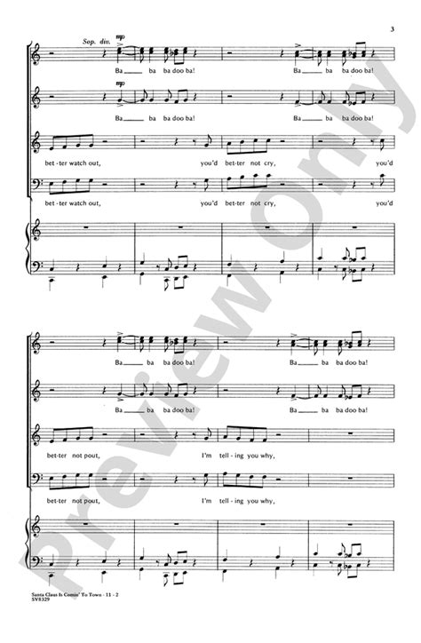 Santa Claus Is Comin To Town Satb Choral Octavo Digital Sheet Music Download