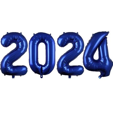 2024 Balloons Blue 2024 Number Balloons 40 Inch Navy Blue Number Large ...