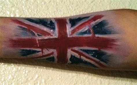 Abstract UK Flag arm painting. Paint Painter British flag. Union Jack ...