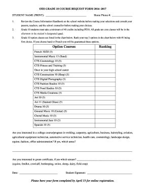 Fillable Online Ohs Course Request Form Fax Email Print