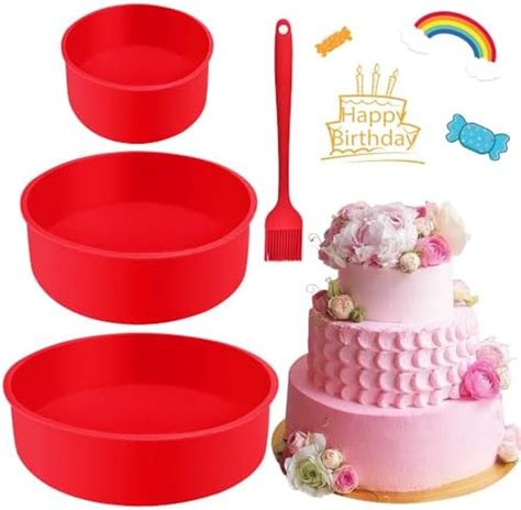 Bildhm Set De Moule A Gateau Silicone Rond Cm Cm Cm Plateau De