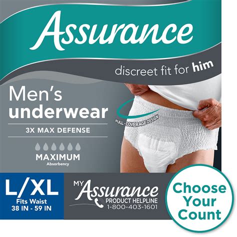 Assurance Men S Incontinence Underwear L Xl Maximum Absorbency