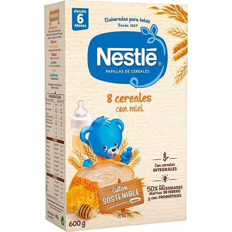 Nestlé Papilla de 8 cereales con miel Caja 600 g 20