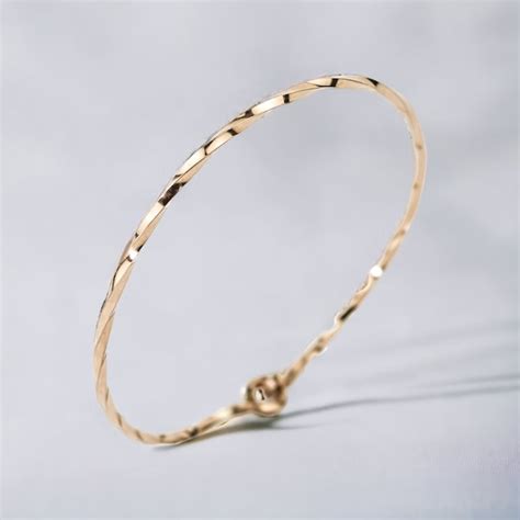 Gold Bangles 14k - Etsy