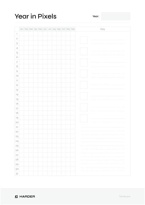 Year In Pixels Printable Year In Pixels Template Printable Printables