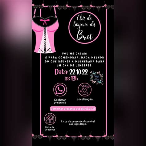 Convite Chá de Lingerie Interativo Elo7 Produtos Especiais