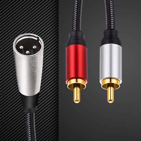 Xlr To 2 Rca Y Splitter Cable Audio Cable Adapter 2m Xlr Male To 2rca Ebay