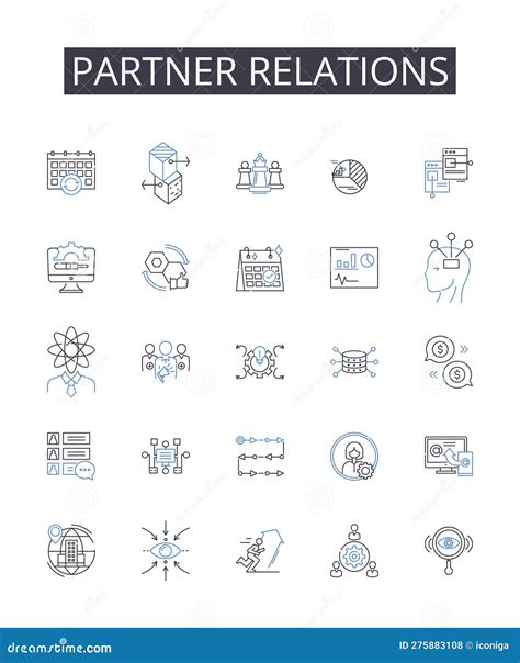 Partner Relations Line Icons Collection. Employee Engagement, Customer