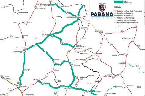 Mapa Rodovias Paraná New Roads Consultoria