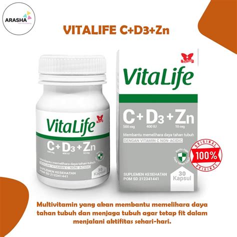 Jual Vitalife Multivitamin C D Zn Kapsul Multivitamin Lengkap