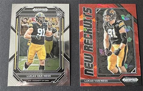 Panini Prizm Draft Picks Lukas Van Ness Red Ice Base Rc Lot