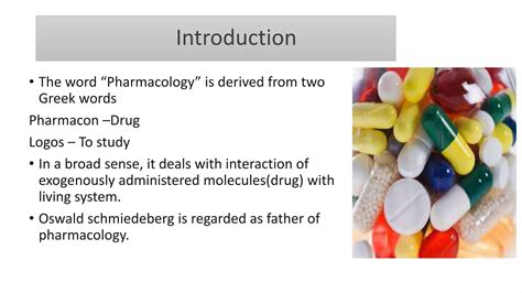 Introduction To Pharmacology Pptx