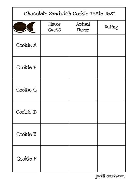 Free Printable Oreo Flavor Taste Test Sheet