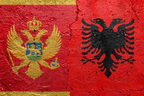 Montenegro And Albania Cracked Concrete Wall Painted With A