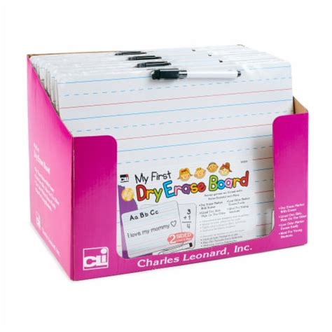 Charles Leonard My First Dry Erase Board Set Sided Plain Lined