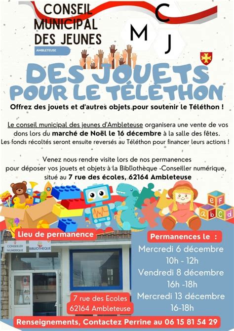 Des jouets pour le Téléthon par le Conseil Municipal des Jeunes