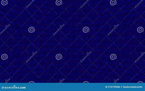 Abstract Curved Perspective Grid On Blue Background Graphic Vector