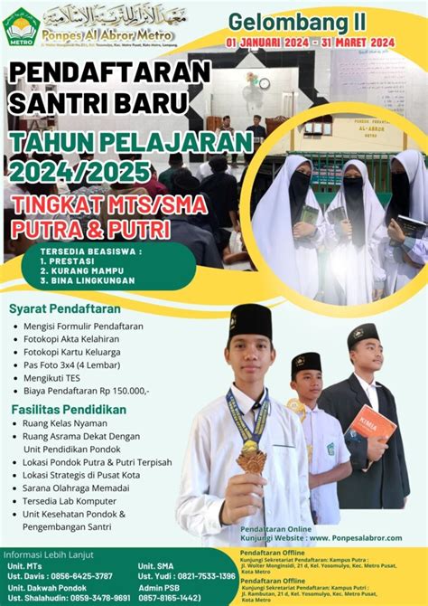 Penerimaan Peserta Santri Baru Pondok Pesantren Al Abror Metro