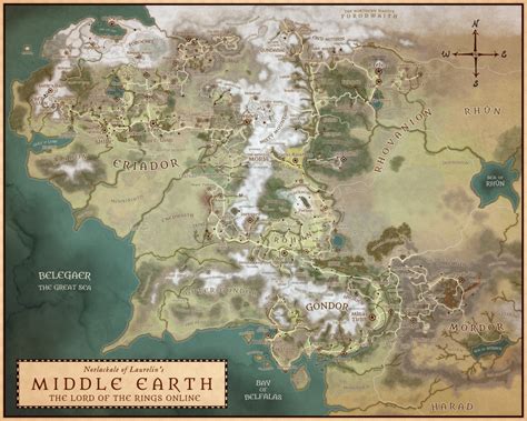 Map Of Middle Earth V2 The Laurelin Archives