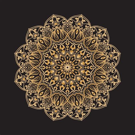 Mandala ornamental de lujo decoración islámica oro floral Vector Premium