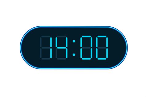 Vector Flat Illustration Of A Digital Clock Displaying 1400