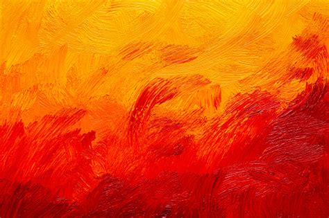 Abstract Red Orange And Yellow Oil Painting Brush Strokes Stock Photo ...