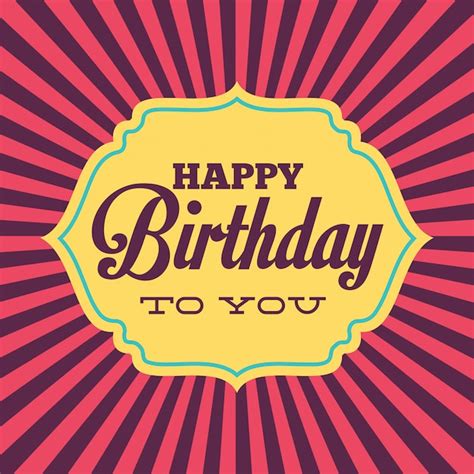 Tarjeta de cumpleaños en estilo retro Vector Gratis