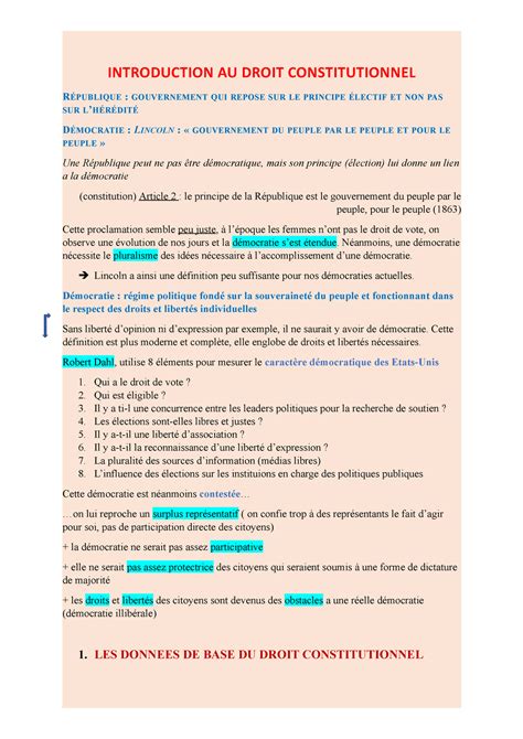 Introduction Au Droit Constitutionnel INTRODUCTION AU DROIT