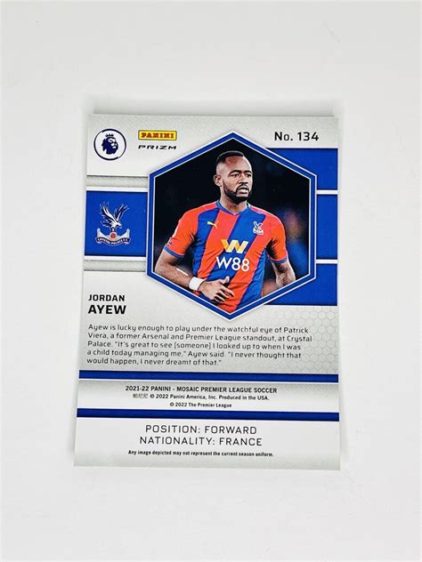 2021 22 PANINI MOSAIK EPL JORDAN AYEW GENESIS PRIZM CASE HIT SSP