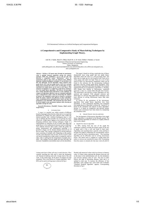 SOLUTION: A comprehensive and comparative study of maze solving ...