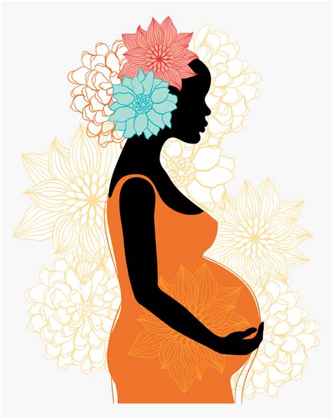 Pregnancy Silhouette Woman Clip Art - African American Pregnant Woman ...