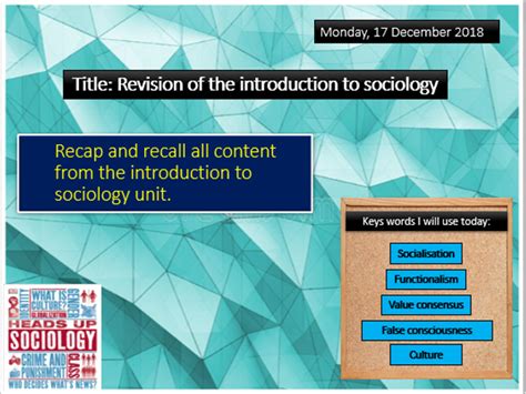 Aqa Gcse Sociology Revision Session Teaching Resources