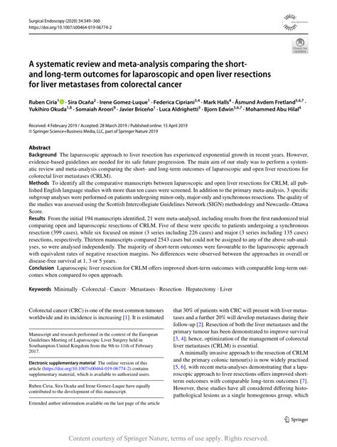 A Systematic Review And Meta Analysis Comparing The Short And Long