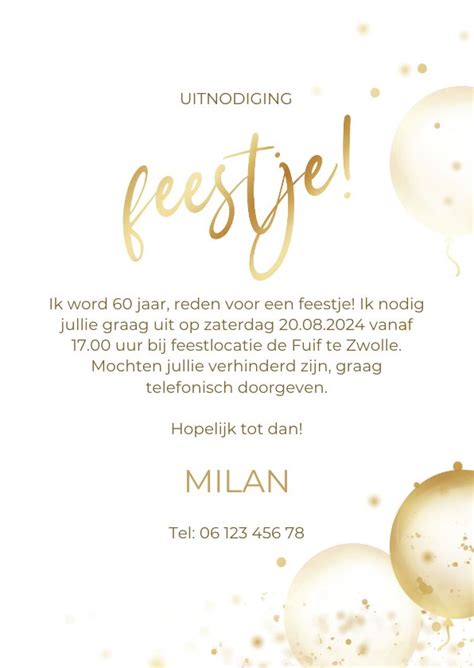 Feestelijke Uitnodiging Let S Party Met Gouden Kaartje Go