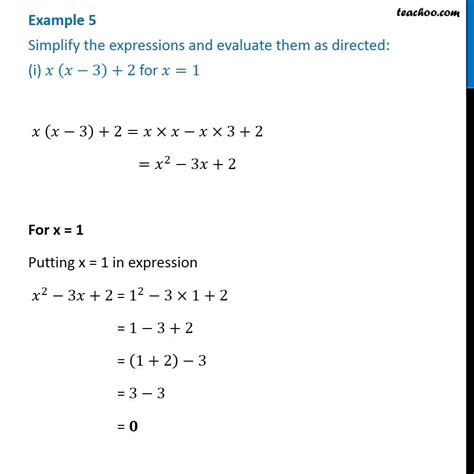 Example 5 Simplify The Expressions And Evaluate Them As Directed I