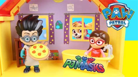 Los Pj Masks Se Transforman En Los Perritos De Paw Patrol Ellie Sparkles Youtube