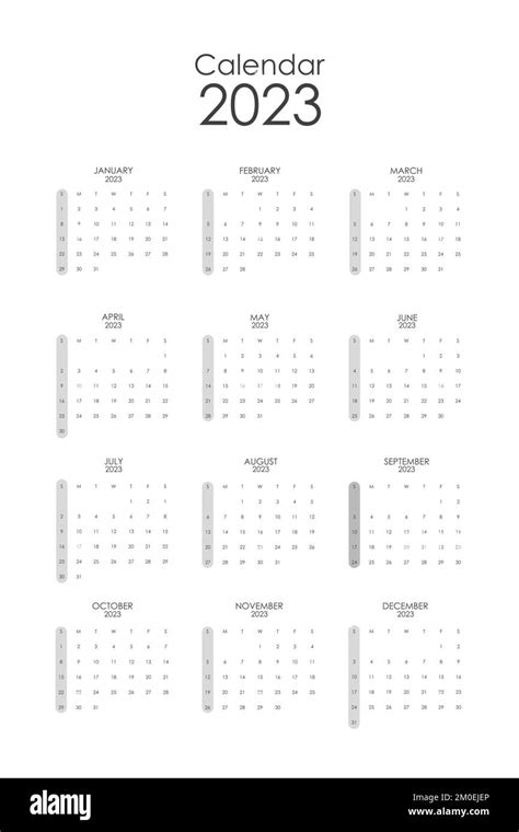 Ilustracion De Plantilla De Ilustracion Vectorial Calendario 2023 La