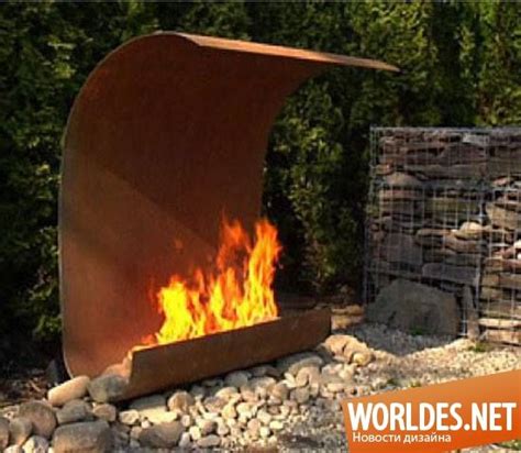 Садовый камин | Modern outdoor fireplace, Backyard landscaping ...