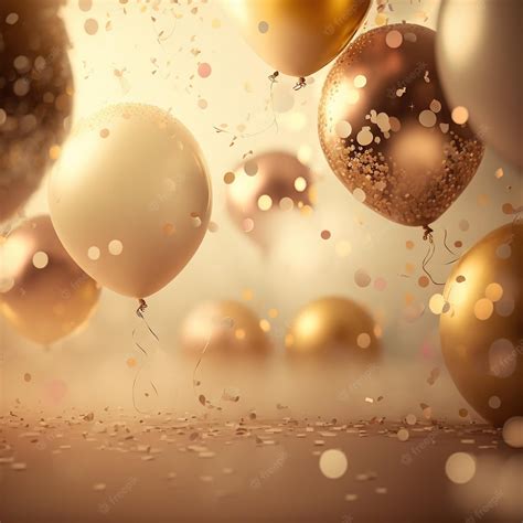 Premium Photo Festive Luxury Background With Golden Inflatable