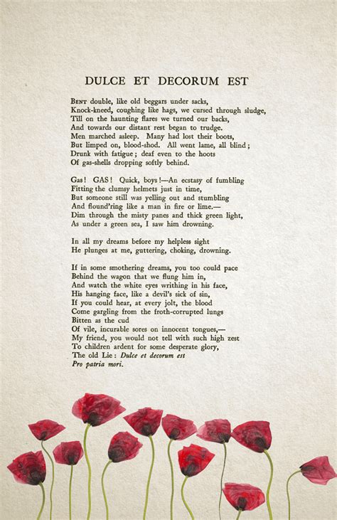 Poem Dulce Et Decorum Est Wilfred Owen Rpoetry