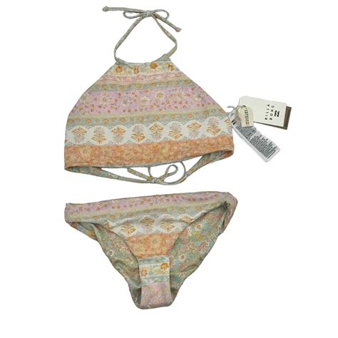Billabong Girls Layered With Love High Neck Reversible Bikini Set Size