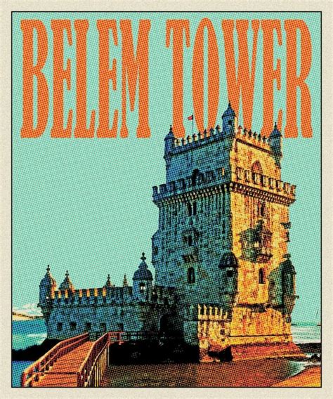 Premium Photo Belem Tower Retro Travel Poster