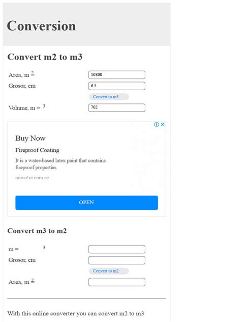 Converter M2 Em M3 - Convert m2 to m3 Online Guide | PDF